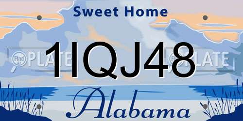 1IQJ48 Alabama License Plate