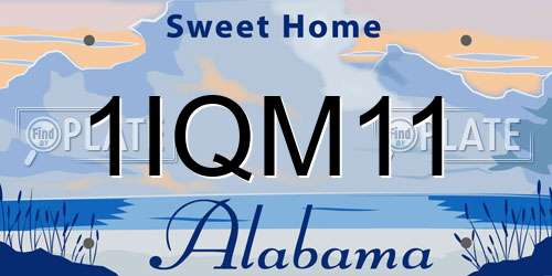 1IQM11 Alabama License Plate