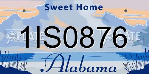 1IS0876 Alabama License Plate
