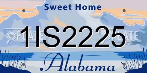 1IS2225 Alabama License Plate