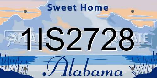 1IS2728 Alabama License Plate