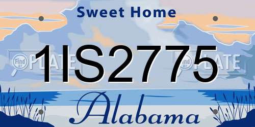 1IS2775 Alabama License Plate