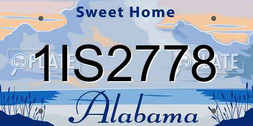 1IS2778 Alabama License Plate