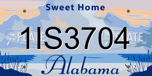 1IS3704 Alabama License Plate
