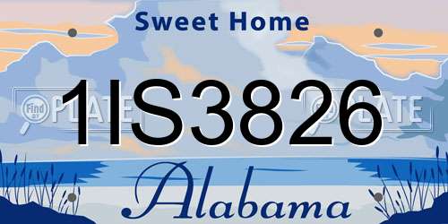 1IS3826 Alabama License Plate