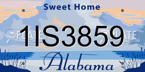 1IS3859 Alabama License Plate