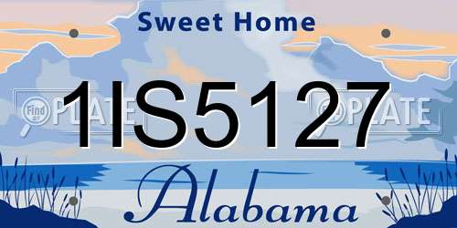 1IS5127 Alabama License Plate