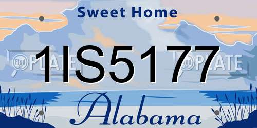 1IS5177 Alabama License Plate