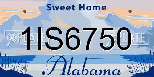 1IS6750 Alabama License Plate
