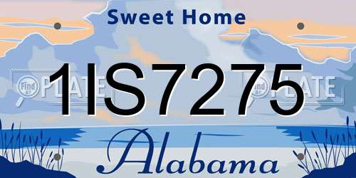 1IS7275 Alabama License Plate