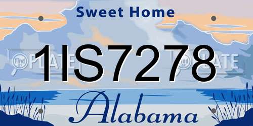 1IS7278 Alabama License Plate