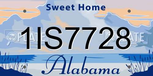 1IS7728 Alabama License Plate