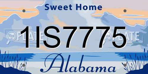 1IS7775 Alabama License Plate
