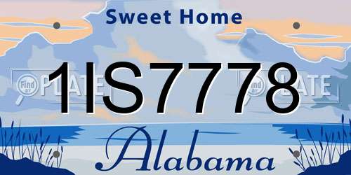 1IS7778 Alabama License Plate
