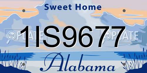 1IS9677 Alabama License Plate