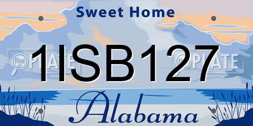 1ISB127 Alabama License Plate