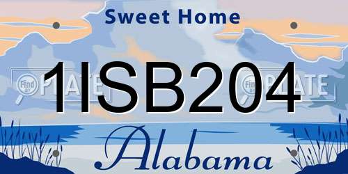 1ISB204 Alabama License Plate