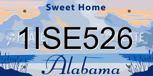 1ISE526 Alabama License Plate