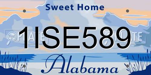 1ISE589 Alabama License Plate
