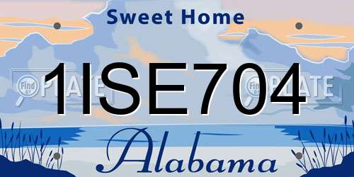 1ISE704 Alabama License Plate