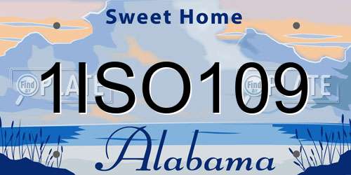 1ISO109 Alabama License Plate