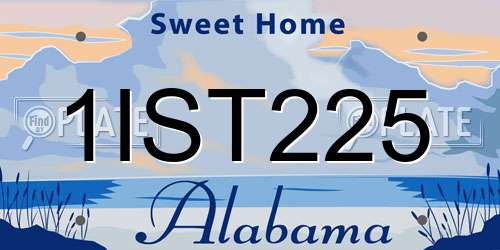 1IST225 Alabama License Plate