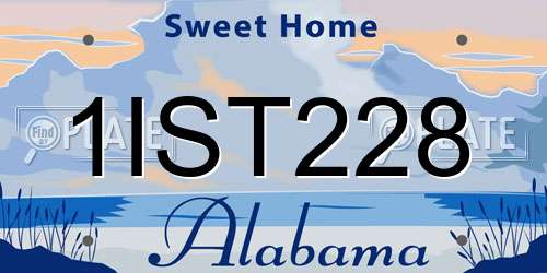 1IST228 Alabama License Plate