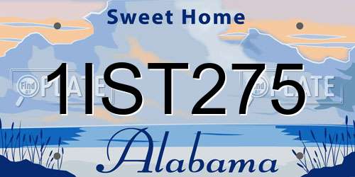 1IST275 Alabama License Plate