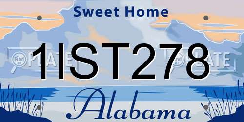 1IST278 Alabama License Plate