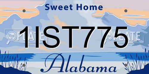 1IST775 Alabama License Plate