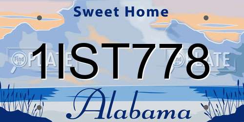 1IST778 Alabama License Plate