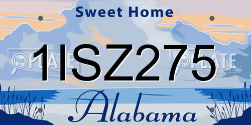 1ISZ275 Alabama License Plate