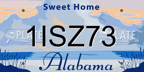 1ISZ73 Alabama License Plate