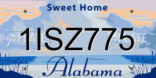 1ISZ775 Alabama License Plate