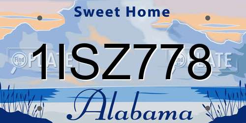1ISZ778 Alabama License Plate