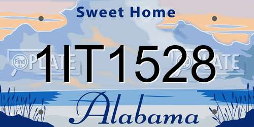 1IT1528 Alabama License Plate
