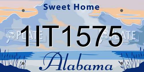 1IT1575 Alabama License Plate