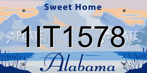 1IT1578 Alabama License Plate