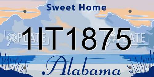 1IT1875 Alabama License Plate