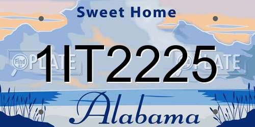 1IT2225 Alabama License Plate