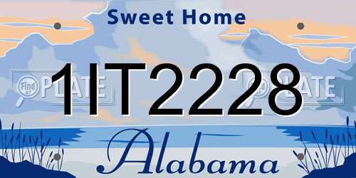 1IT2228 Alabama License Plate