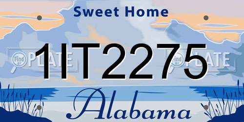 1IT2275 Alabama License Plate