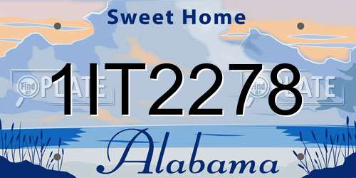 1IT2278 Alabama License Plate
