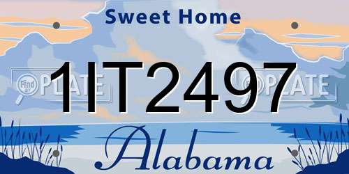 1IT2497 Alabama License Plate