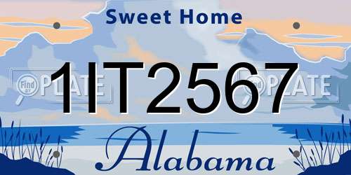 1IT2567 Alabama License Plate