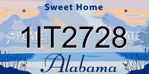 1IT2728 Alabama License Plate