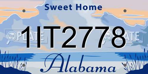 1IT2778 Alabama License Plate