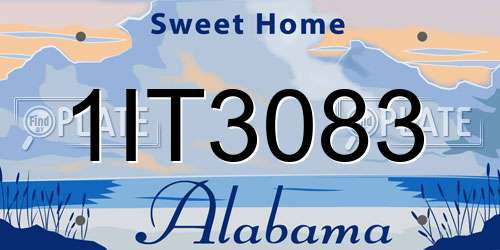 1IT3083 Alabama License Plate