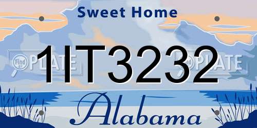 1IT3232 Alabama License Plate