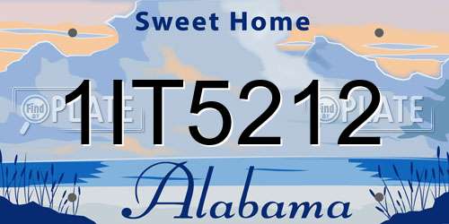 1IT5212 Alabama License Plate
